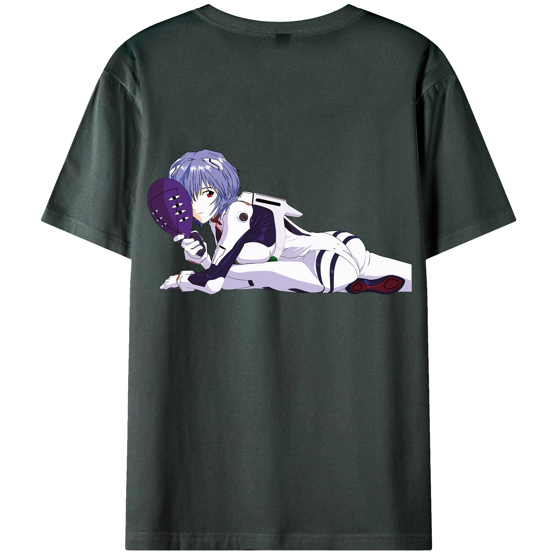 （画像用） EVA 新世紀エヴァンゲリオン 綿100％ メンズ半袖Tシャツ（バックプリント） 通気性